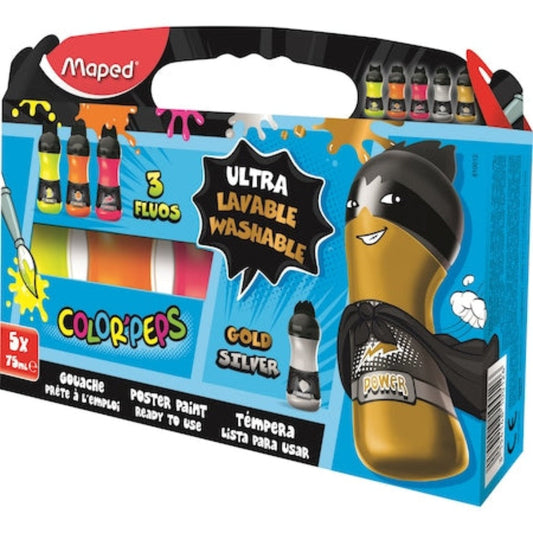 Maped poster paint 5 Colors Metallic Colors || الوان بوستر ماركة مابد 5 لون الوان ميتاليك