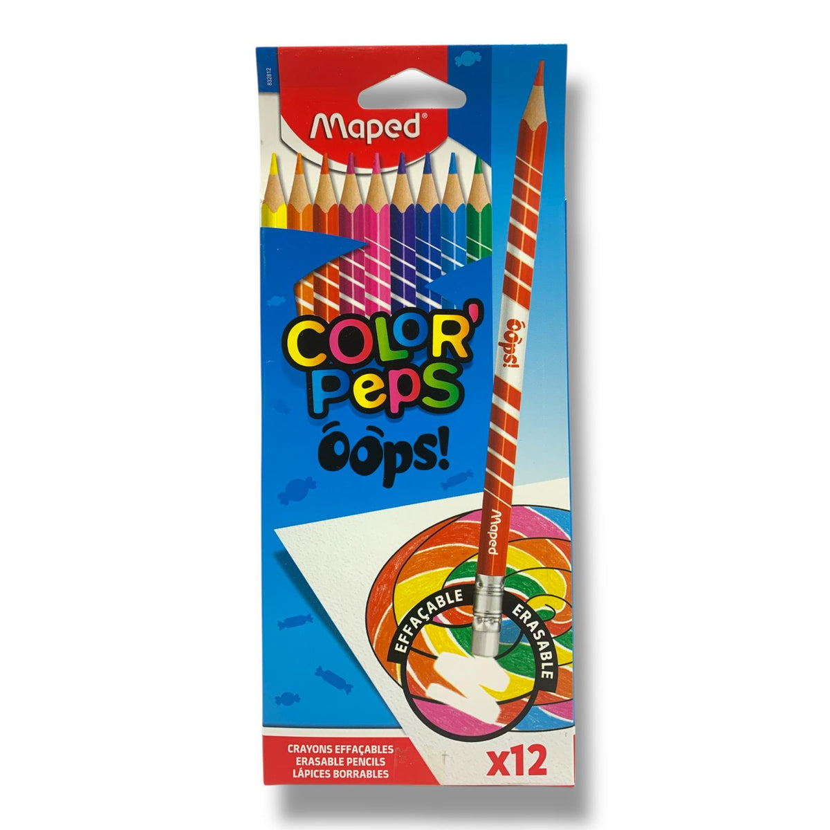 Maped Color'Peps Oops! Erasable Colored Pencils 12 Colors || الوان خشبية ماسحة مابد 12 لون