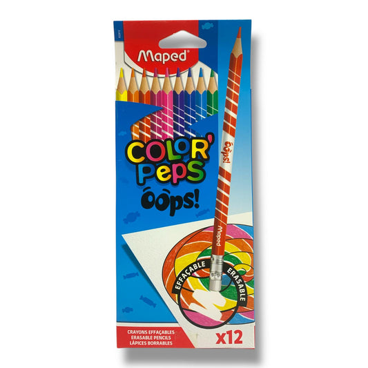 Maped Color'Peps Oops! Erasable Colored Pencils 12 Colors || الوان خشبية ماسحة مابد 12 لون