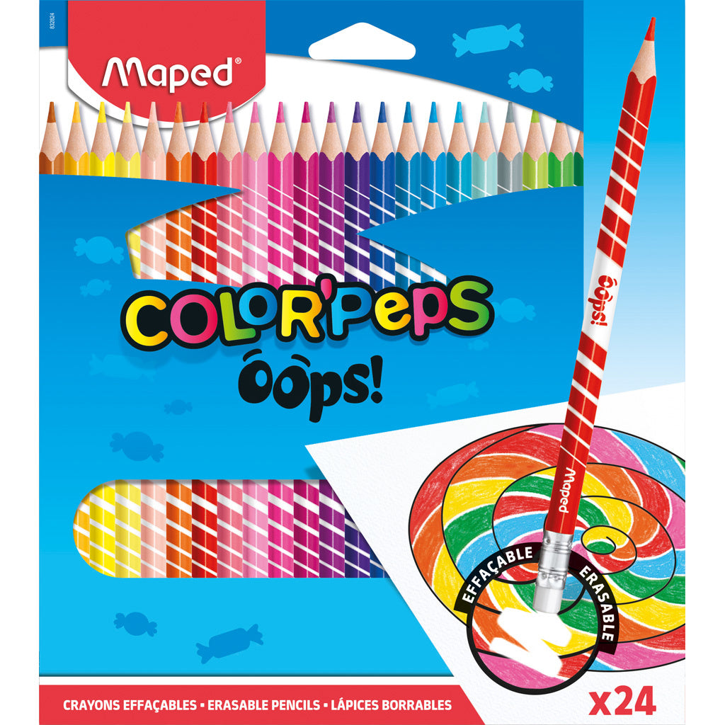 Maped Triangle Erasable Colored Pencils 24 Colors || الوان خشبية مثلثة ماسحة مابد ٢٤ لون