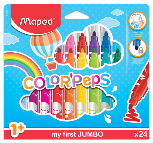 Maped Color Peps 24 Colors My First Jumbo || الوان شينية جامبو مابد ٢٤ لون