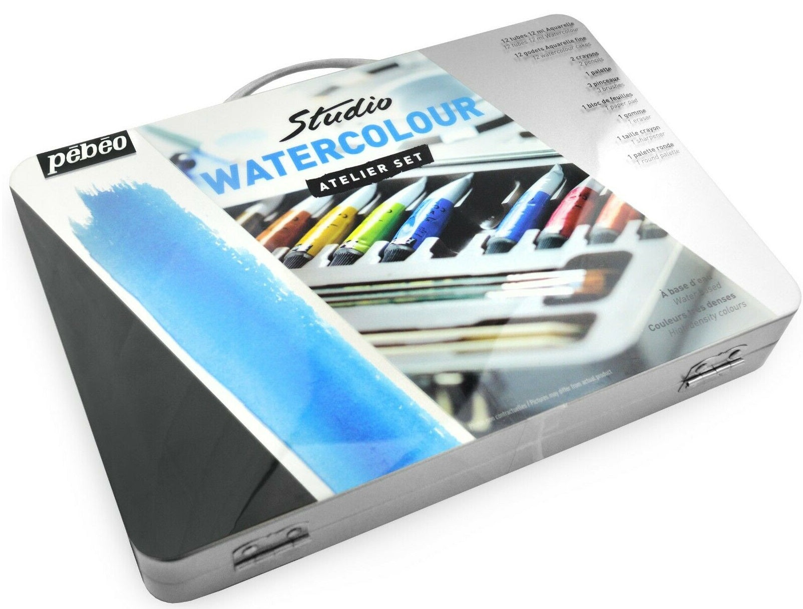 Pebeo Studio Watercolor Atelier Set || طقم مجموعة شنطة 33 قطعة الوان مائية بيبيو علبة معدن