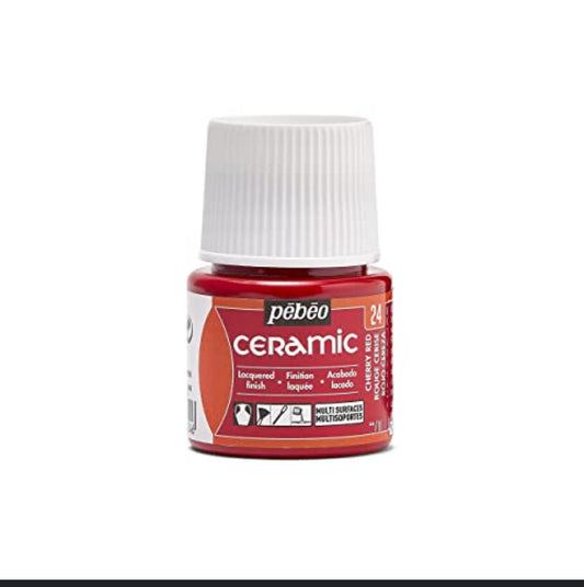 Pebeo Ceramic 45 ml Cherry Red || لون سيراميك بيبيو احمر كرزي ٤٥ ملa