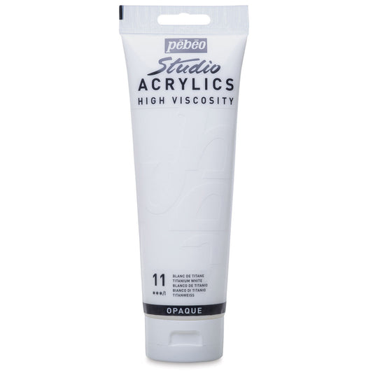 Pebeo Studio Acrylics High Viscosity 250 ml White || الوان بيبيو اكريليك 250 مل ابيض