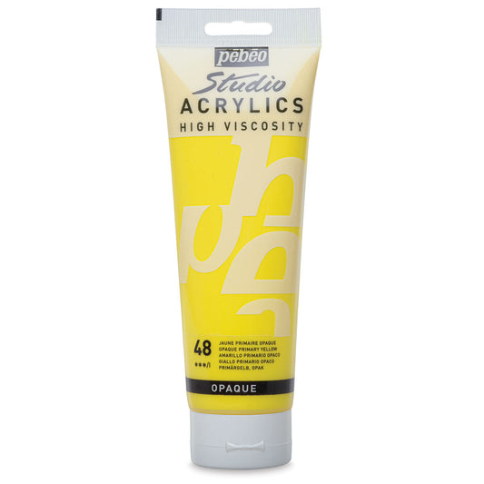 Pebeo Studio Acrylics High Viscosity 250 ml Primary Yellow  || الوان بيبيو اكريليك 250 مل اصفر اساسي