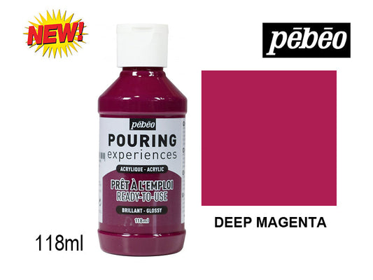 Pebeo Pouring Experience Acrylic Deep Magenta || الوان اكريليك سكب بيبيو احمر ماجنتا غامق