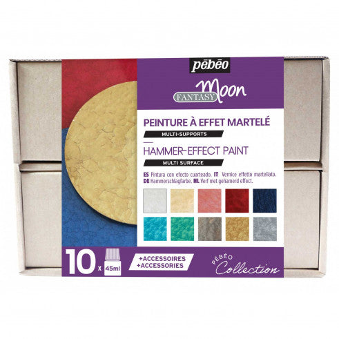 Pebeo Fantasy Moon Collection Box 10 Colors || الوان فانتازيا القمر من بيبيو 10 لون مع الادوات