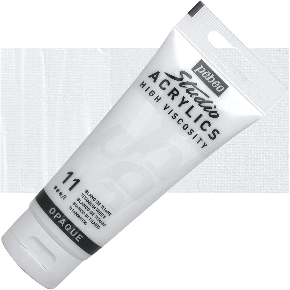Pebeo Studio Acrylics High Viscosity 100 ml Titanium White || الوان بيبيو اكريليك 100 مل لون ابيض تيتانيوم
