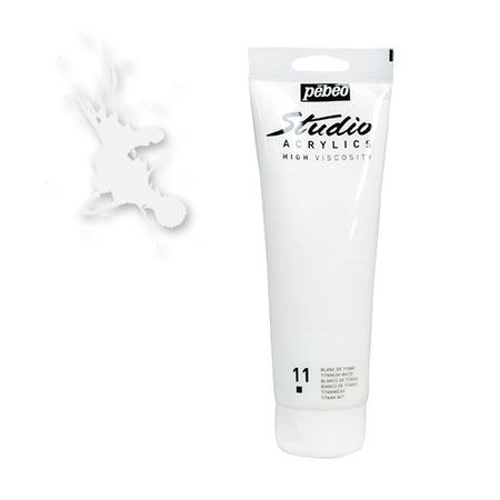 Pebeo Studio Acrylics High Viscosity 100 ml Titanium White || الوان بيبيو اكريليك 100 مل لون ابيض تيتانيوم