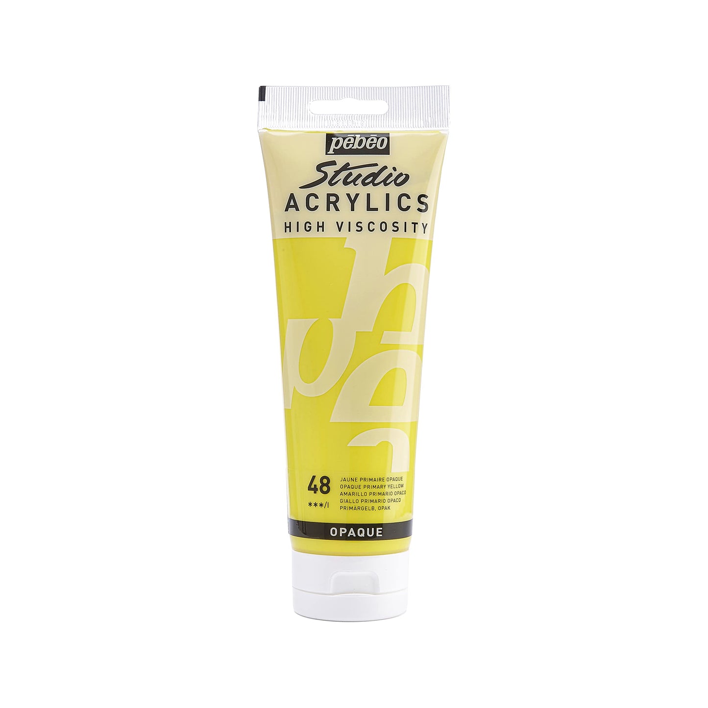 Pebeo Studio Acrylics High Viscosity 100 ml Primary Yellow || الوان بيبيو اكريليك 100 مل لون اصفر اساسي