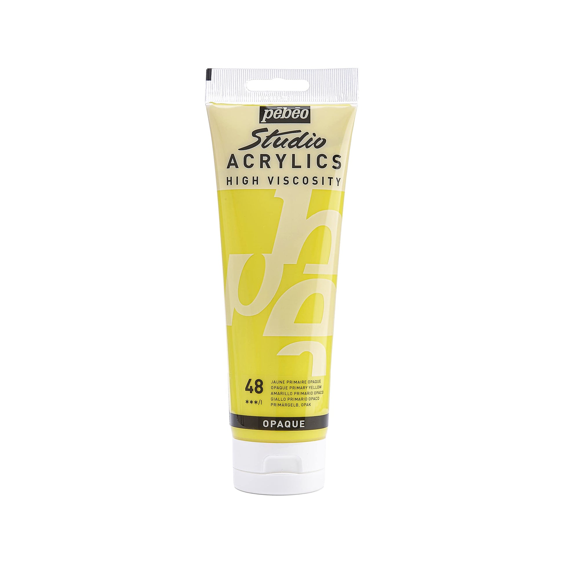 Pebeo Studio Acrylics High Viscosity 100 ml Primary Yellow || الوان بيبيو اكريليك 100 مل لون اصفر اساسي