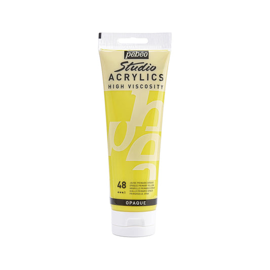 Pebeo Studio Acrylics High Viscosity 100 ml Primary Yellow || الوان بيبيو اكريليك 100 مل لون اصفر اساسي