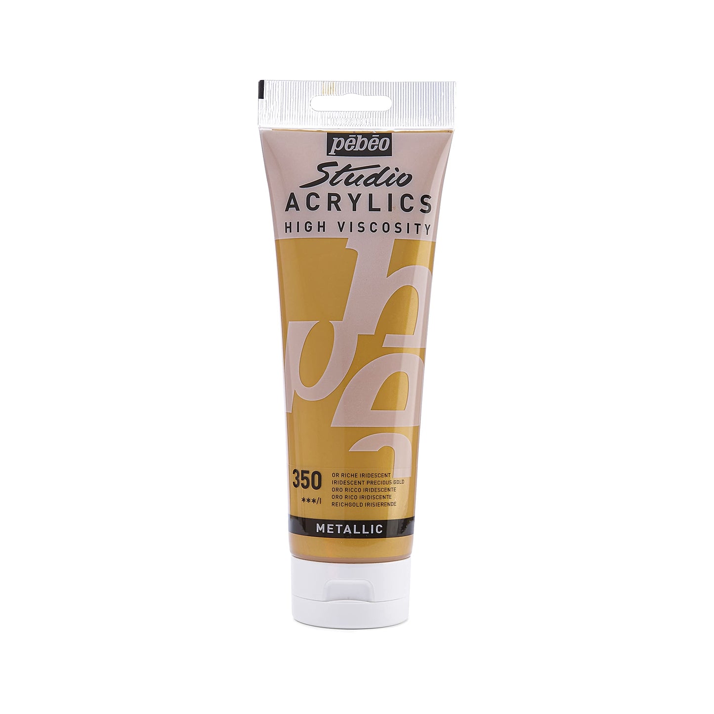 Pebeo Studio Acrylics High Viscosity 100 ml Precocious Gold || الوان بيبيو اكريليك 100 مل لون ذهبي لامع