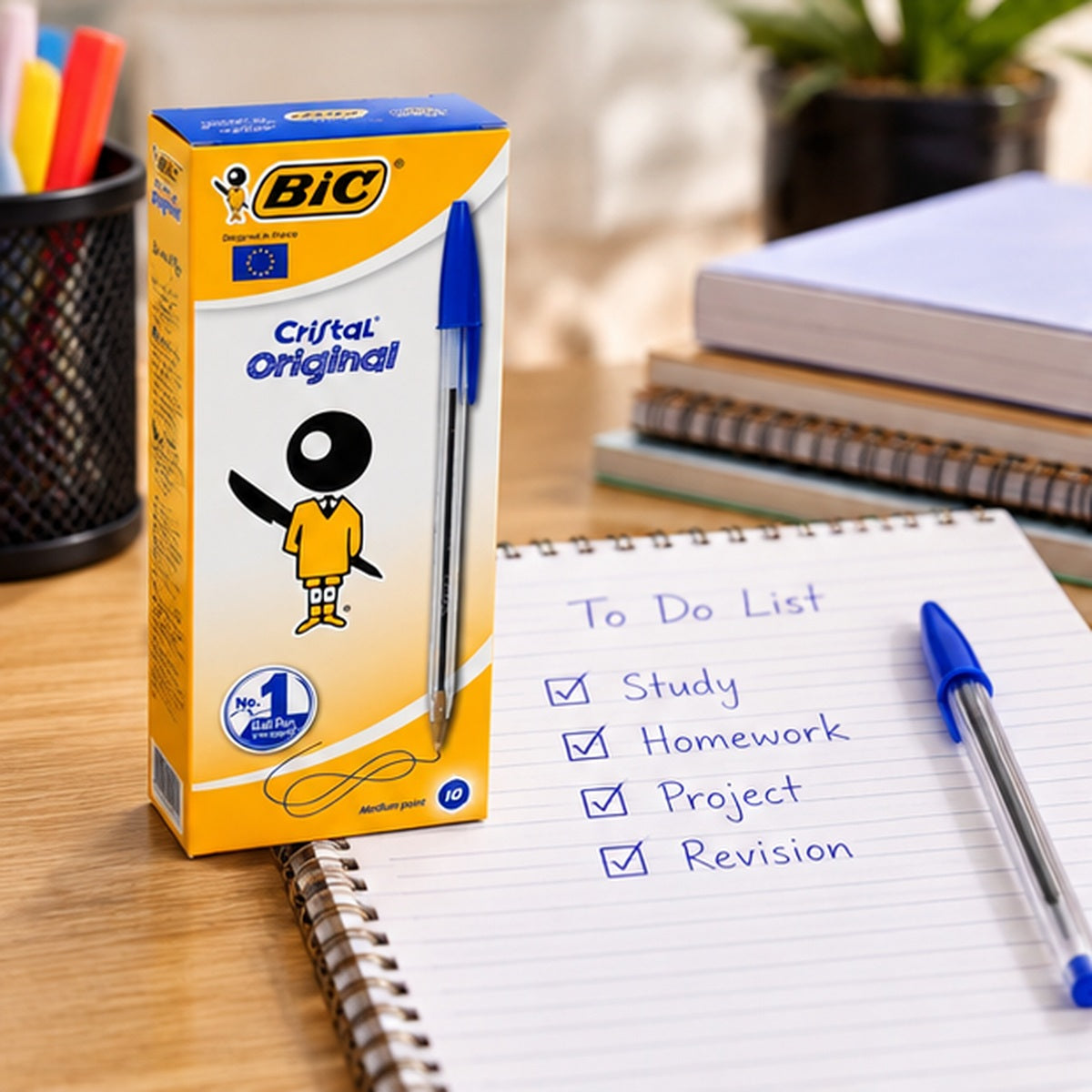 باكيت ١٠ أقلام حبر BIC Cristal Original أزرق 1.0 مم