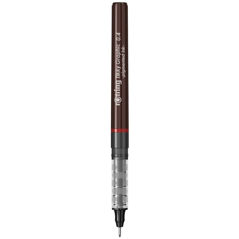 Rotring Tikky Graphic Fineliner Burgundy 0.4mm Black Ink