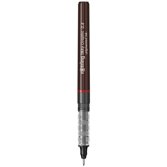Rotring Tikky Graphic Fineliner 0.4mm Black Ink - Burgundy || قلم تحبير روترينج تيكي جرافيك 0.4 مم حبر أسود - خمري