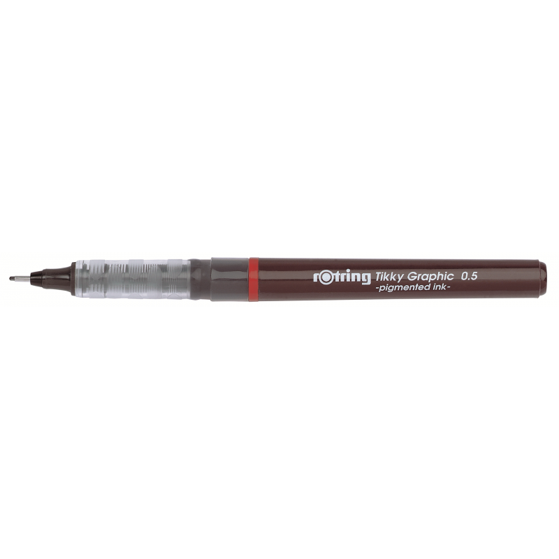 Rotring Tikky Graphic Fineliner Burgundy 0.5mm Black Ink