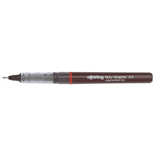 Rotring Tikky Graphic Fineliner 0.5mm Black Ink - Burgundy || قلم تحبير روترينج تيكي جرافيك 0.5 مم حبر أسود - خمري