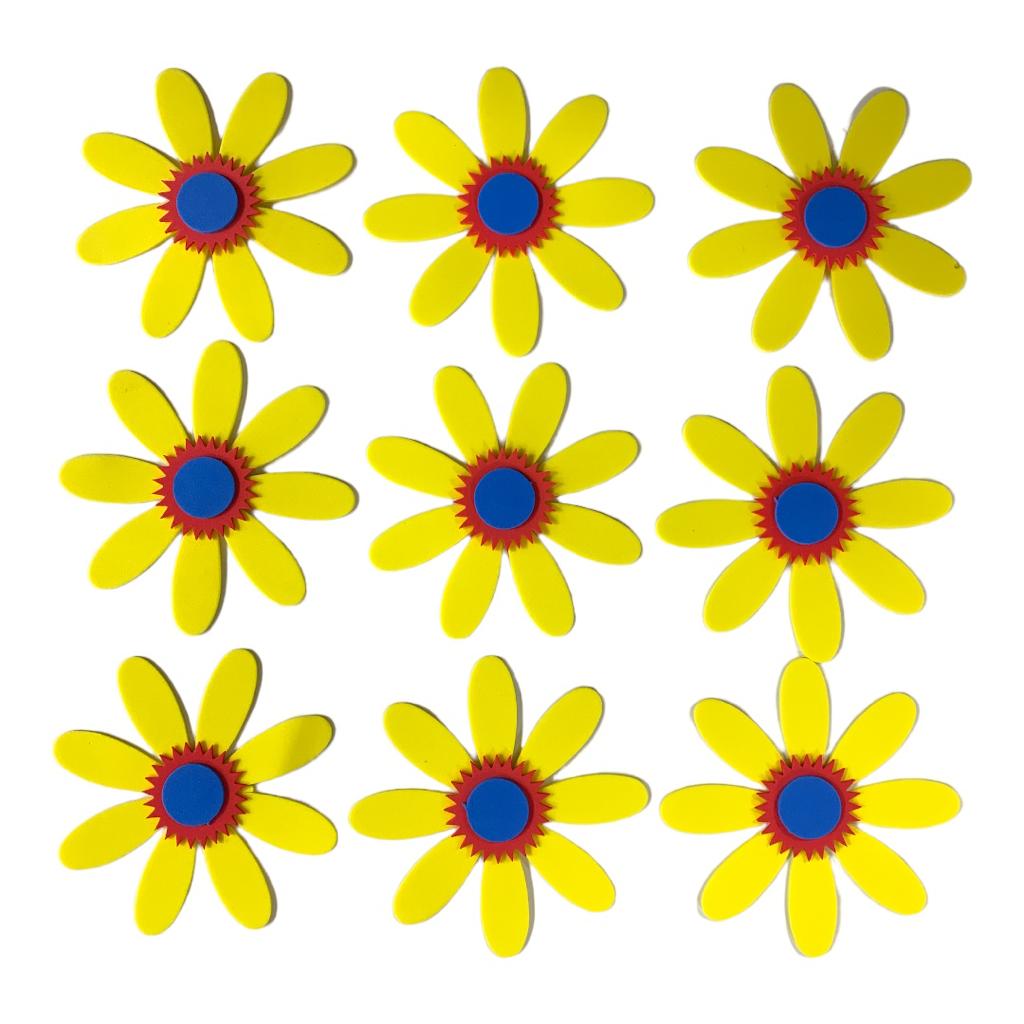 Yellow Big Flowers Arts and Crafts Shapes Felt || استراتيجيات اشكال فوم ورد كبير لون اصفر