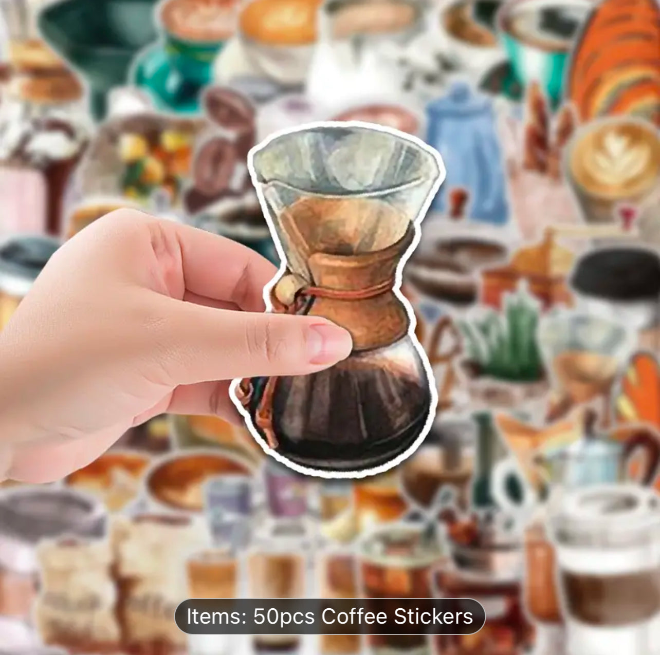 Coffee Lovers Sticker Pack 50 Pcs || ستيكرات محبي القهوه مجموعة ٥٠ ستيكر