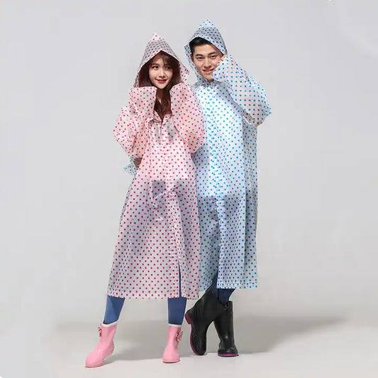 Red Polka Dots Adult Rain Coat || جاكيت مطر كبير منقط احمر