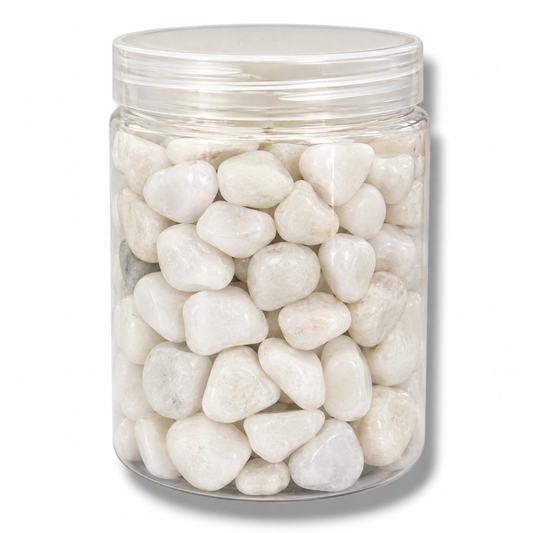 Colored Pebbles Small Pack 250g White || احجار ملونه علبه صغيره 250ج أبيض