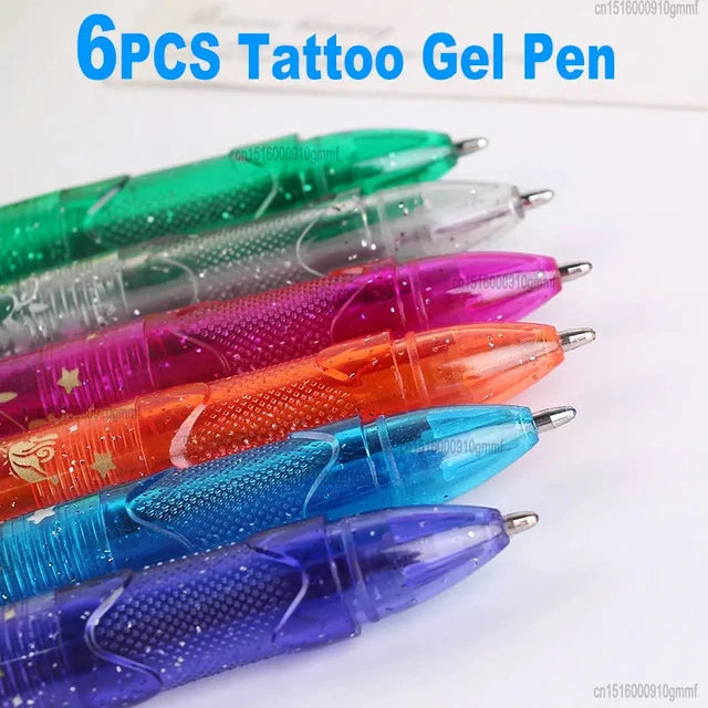 Tatoo Gel Pen 6 Colors || مجموعة اقلام تاتو جل ٦ لون