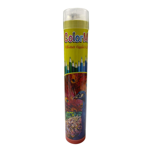 A&T Color Me Colored Pencils 12 Color Cylinder || الوان خشبية ١٢ لون اي اند تي كولور مي