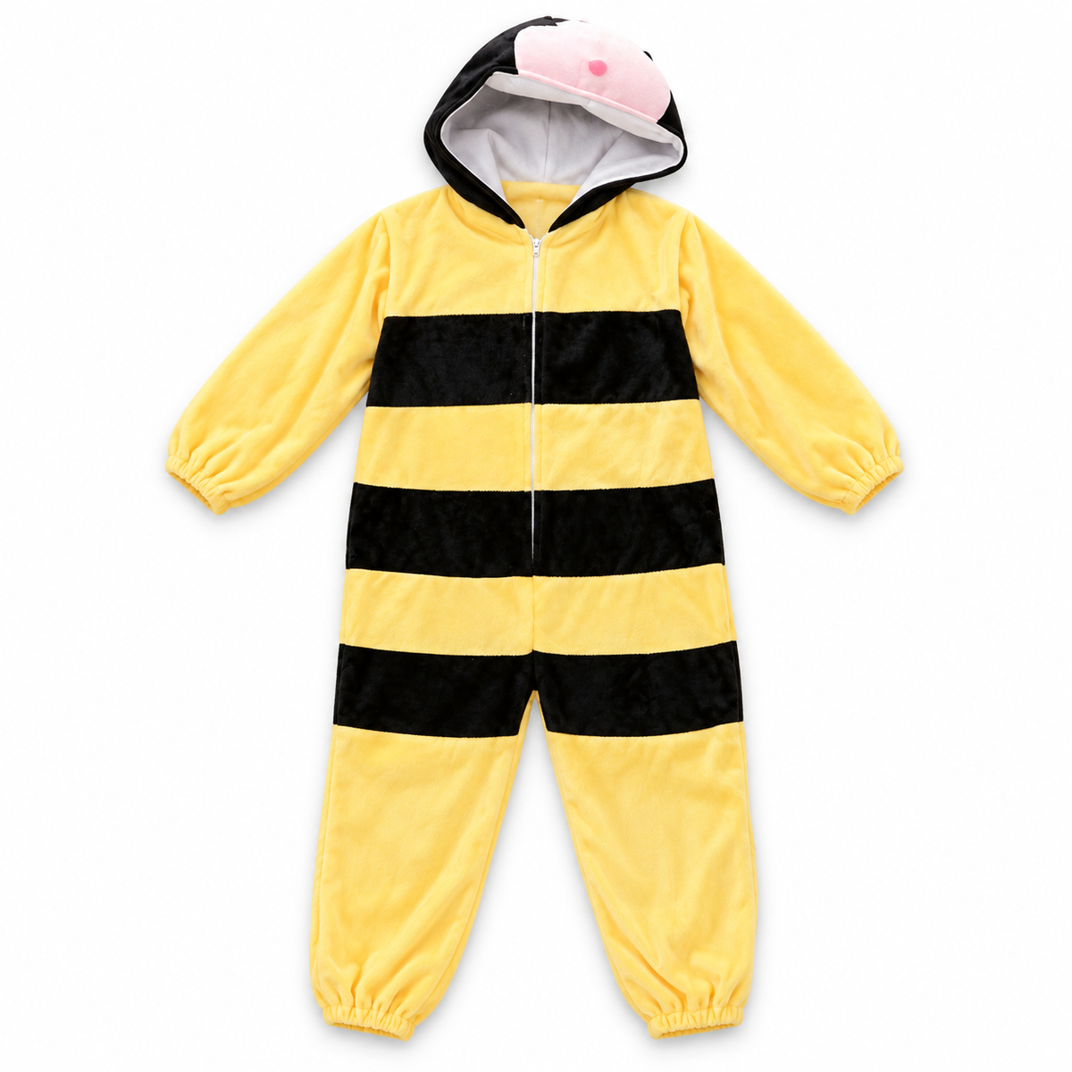 Yellow and Black Bee Hooded Costume – Size L (120–130 cm) || زي نحلة أصفر وأسود بغطاء رأس – مقاس L (120–130 سم)