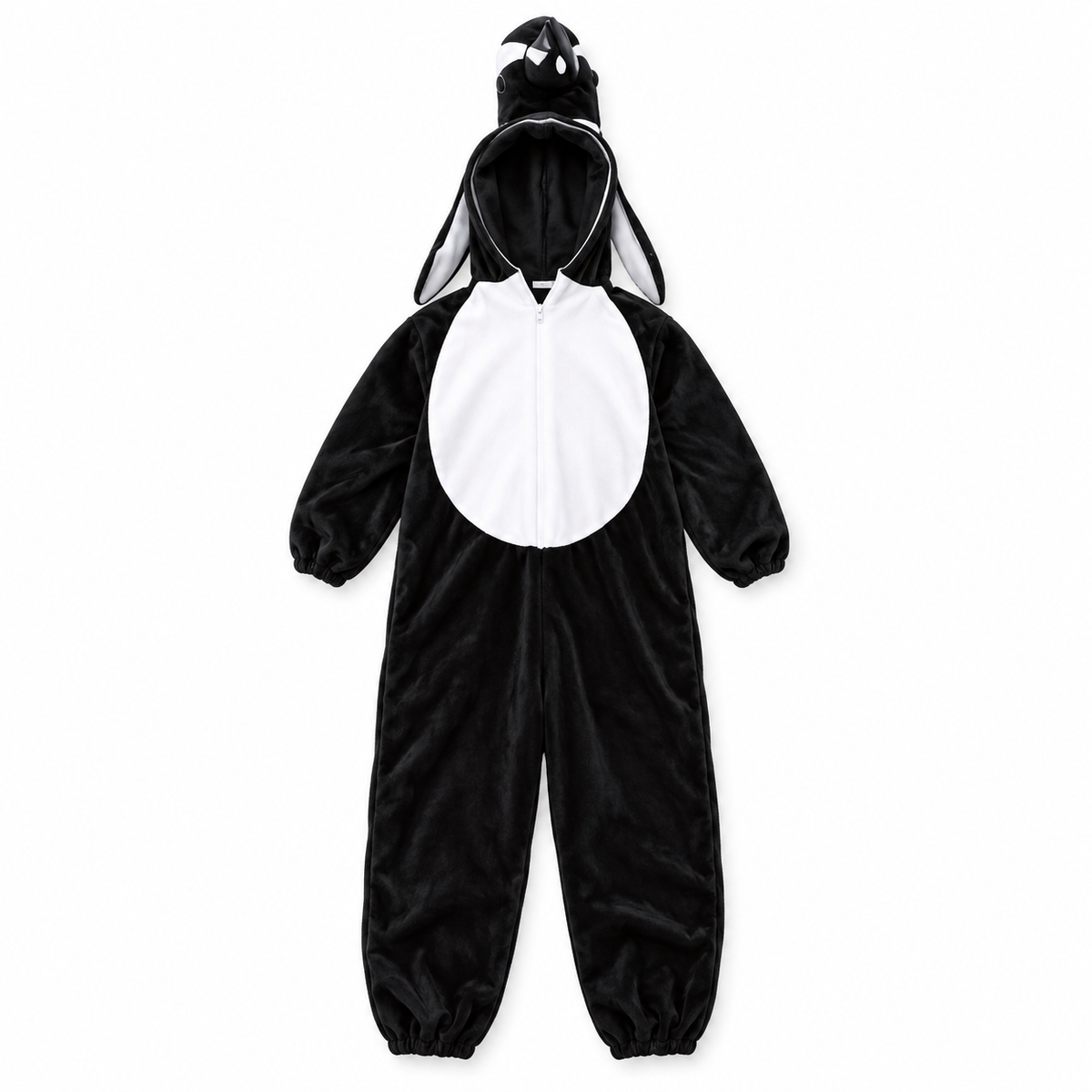 Black and White Penguin Hooded Costume – Size L (120–130 cm) || زي بطريق بالأبيض والأسود بغطاء رأس – مقاس L (120–130 سم)