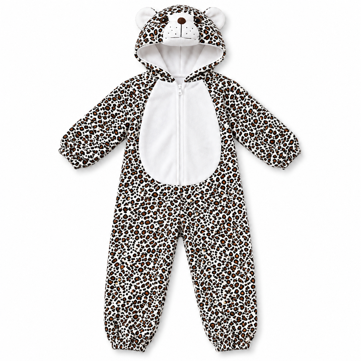Leopard Print Hooded Costume – Size L (120–130 cm) || زي فهد منقط بغطاء رأس – مقاس L (120–130 سم)