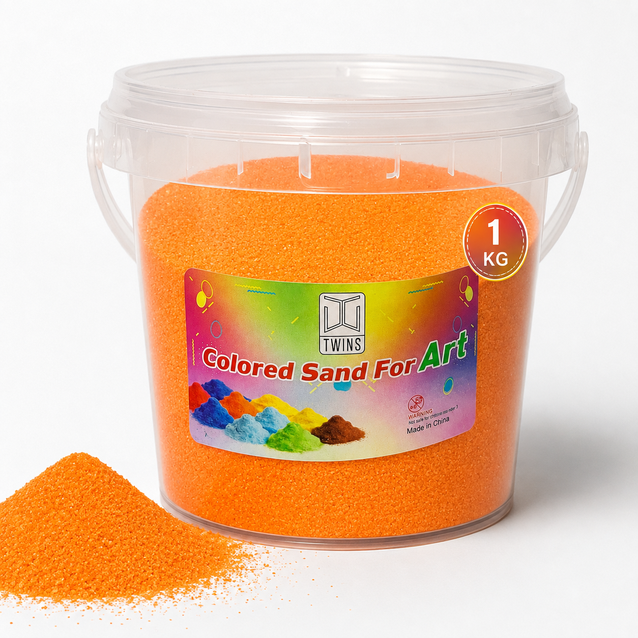 Twins Colored Sand 1 Kilo Orange || رمل ملون توينز 1 كيلو برتقالي