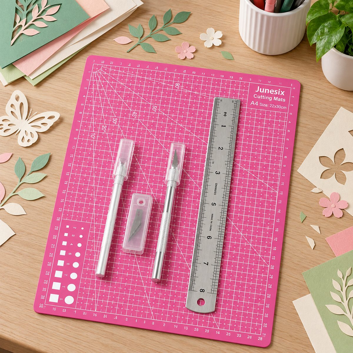 Cutting Set 6 Pcs Pink || مجموعة تقطيع 6 حبة لون وردي