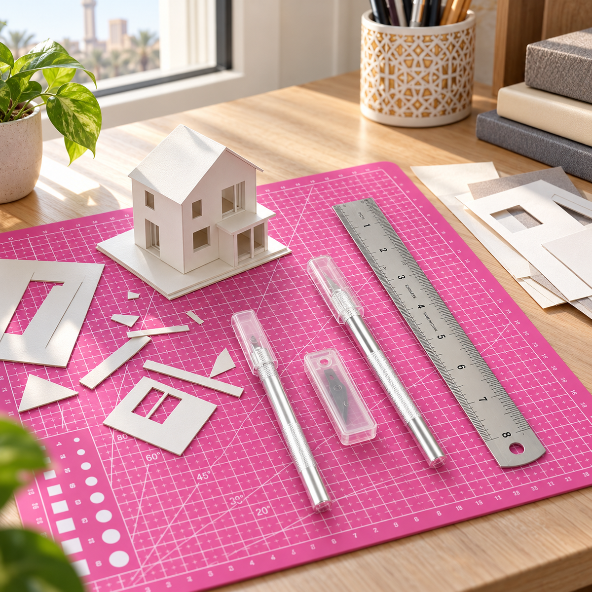 Cutting Set 6 Pcs Pink || مجموعة تقطيع 6 حبة لون وردي