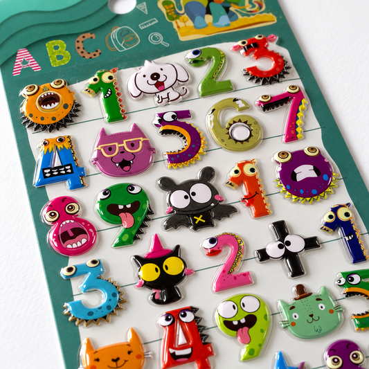 A&T Embossed Stickers English Numbers || ستيكرات بارزة اي اند تي ارقام انجليزي