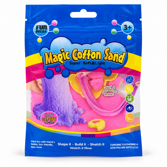 Magic Cotton Sand Blue Header Pink Contents || رمل قطني سحري - غلاف أزرق ومحتوى وردي