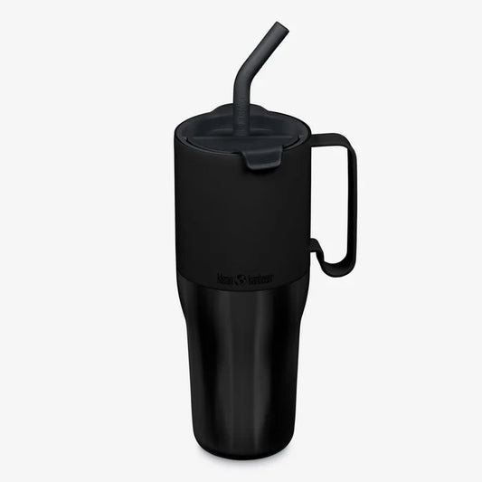 Klean Kanteen 1064 ml Rise Tumbler Grippi Style with Straw Lid Black Color || مطارة ماء كلين كانتين مع عود مصاص ستايل جريبي 1064مل لون اسود