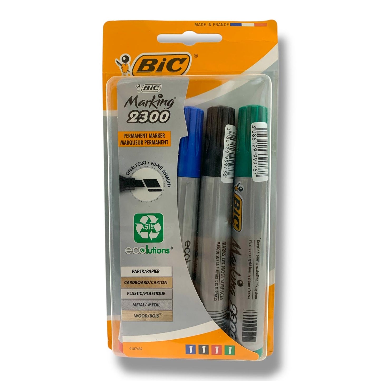 Bic Permanent Marker Pack Marking 2300 || اقلام ماركر ثابته بيك ٤ لون ماركنج ٢٣٠٠
