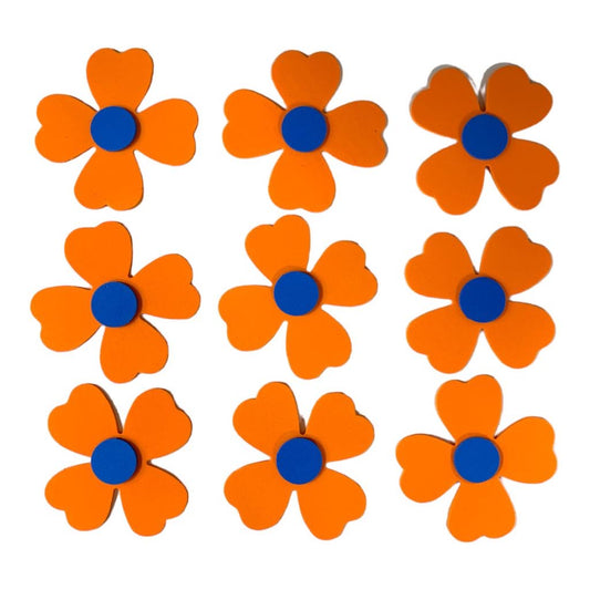 Orange Big Flowers Arts and Crafts Shapes Felt || استراتيجيات اشكال فوم ورد كبير لون برتقالي
