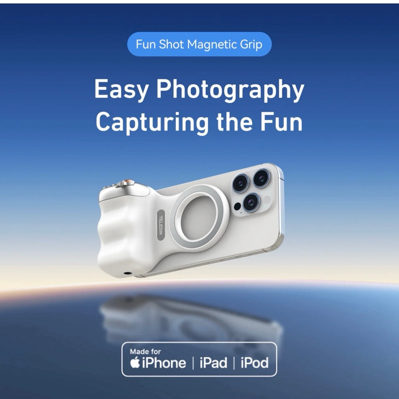 SMQ Magnetic Phone Camera Handle Grip – Model P1-MP-10 || مقبض كاميرا للهاتف بتقنية التثبيت المغناطيسي من TELESIN SMQ– الموديل P1-MP-10