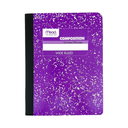 Mead Composition Book Wide Ruled 100 Sheets Purple