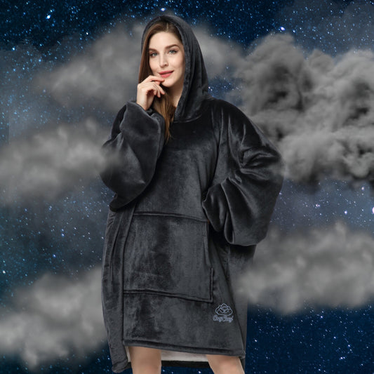 Cozy Cloud Hoodie Fleece Interior Midnight Black || هودي كوزي كلاود مبطن من الداخل لون اسود