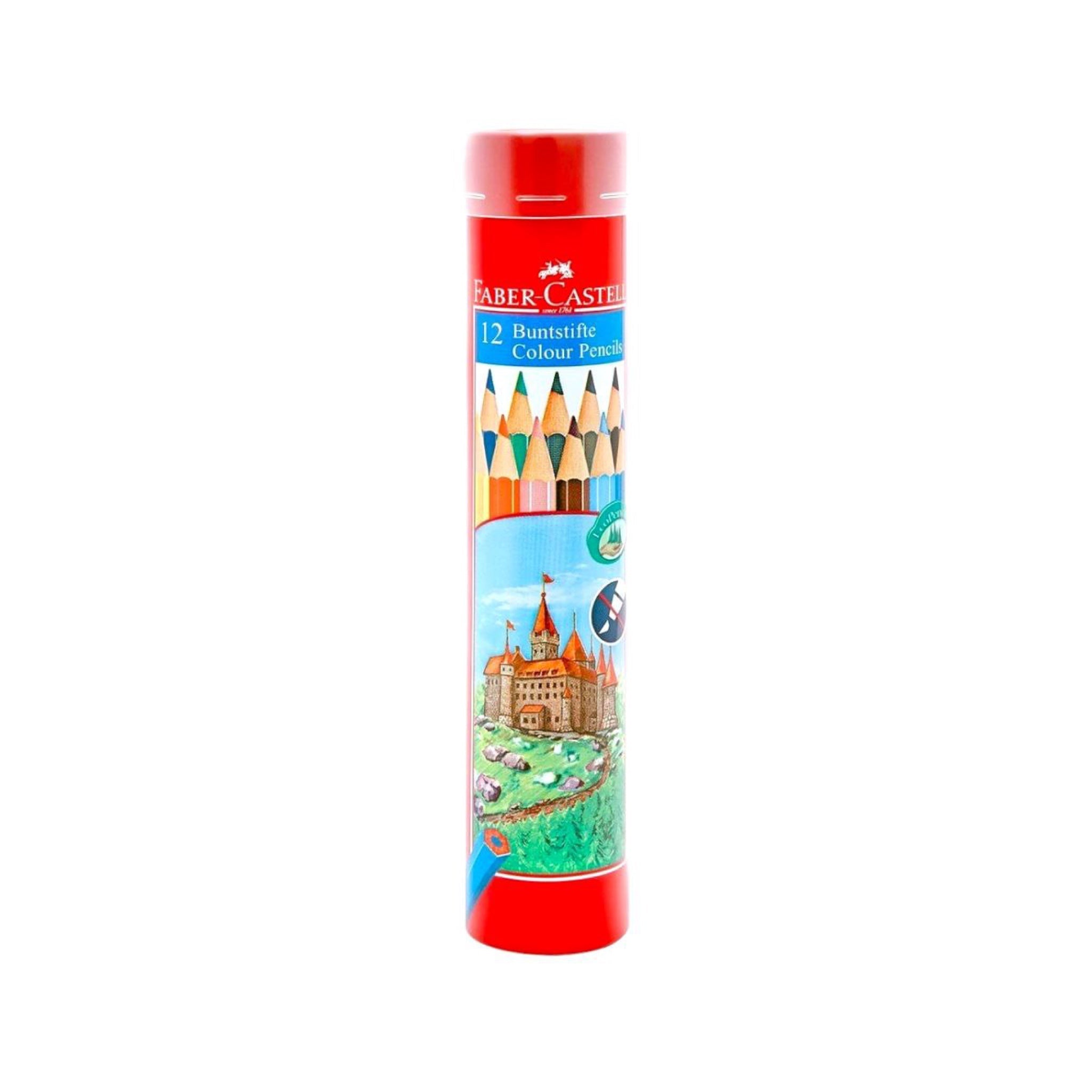 Faber Castell Colored Pencils Cylinder Case 12 Colors || الوان