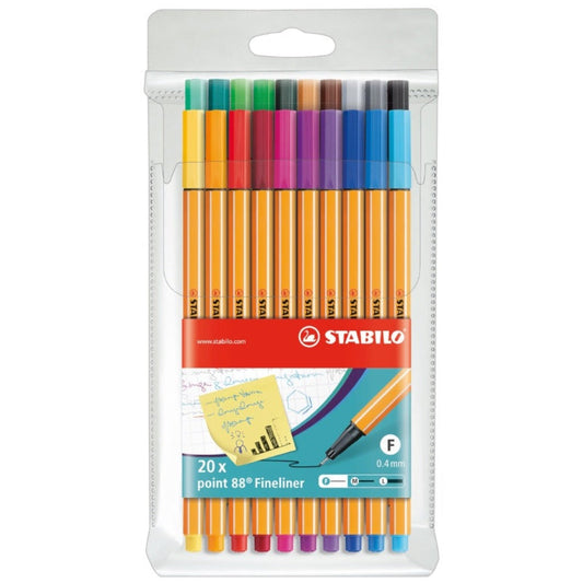 Stabilo Fineliner Set of 20 Colors || مجموعه الوان خرائط ضعيفة ستابيلو ٢٠ لون