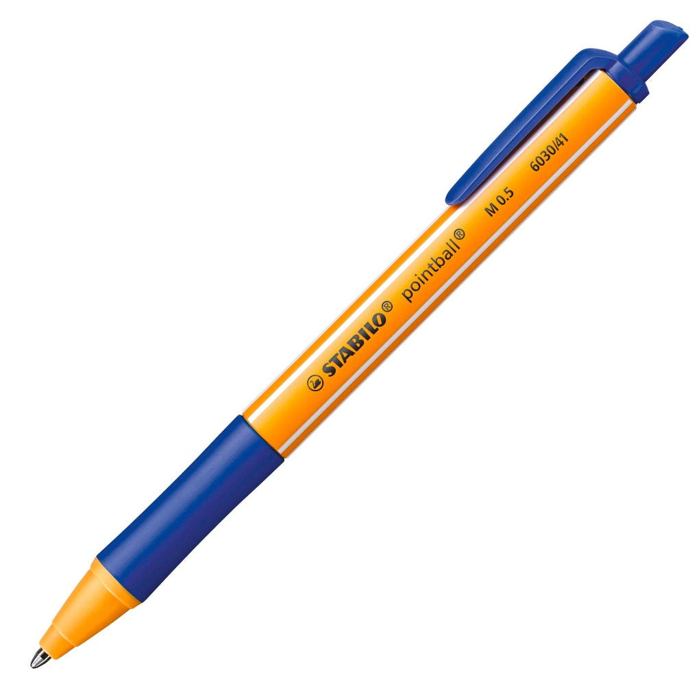 Ballpoint pen Stabilo Pointball retractable point blue color || قلم حبر ستابيلو  كبس لون ازرق