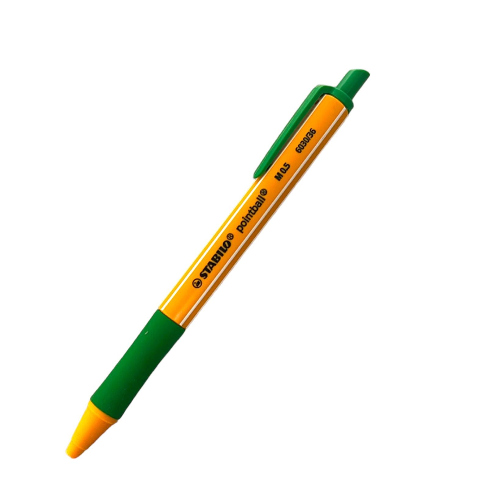 Ballpoint pen Stabilo retractable point Green color || قلم حبر كبس ستابيلو  لون اخضر