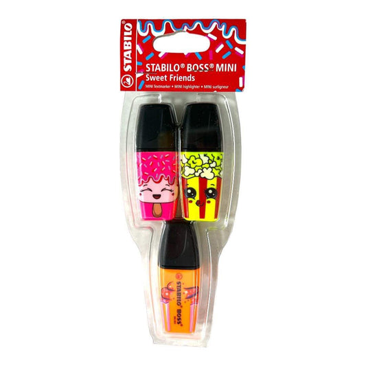 Stabilo Boss Mini Sweet Friends 3 Highlighters || ستابيلو بوس هايلايتر عدد ٣ حبة
