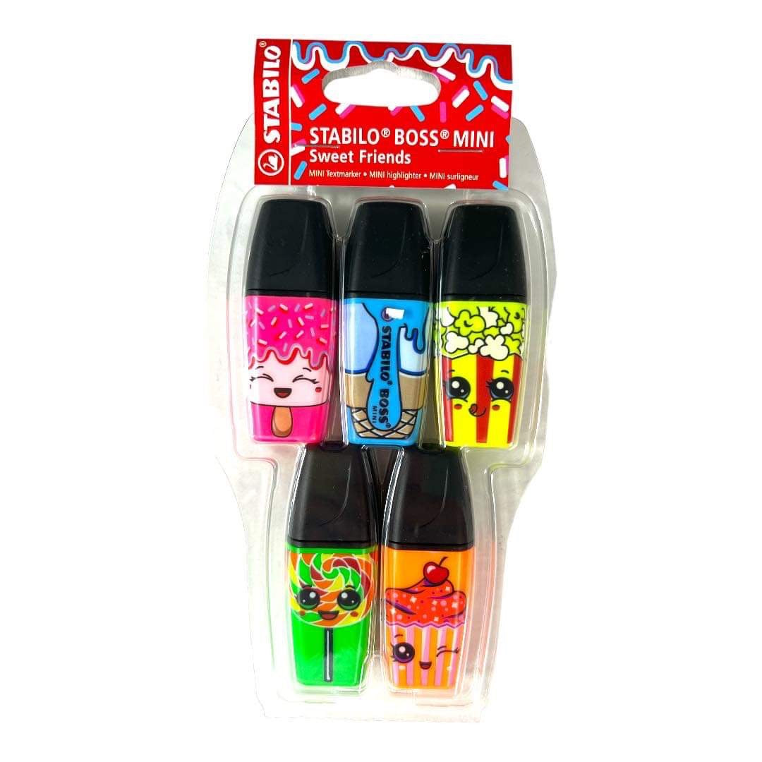 Stabilo Boss Mini Sweet Friends 5 Highlighters || ستابيلو بوس هايلايتر عدد ٥ حبة