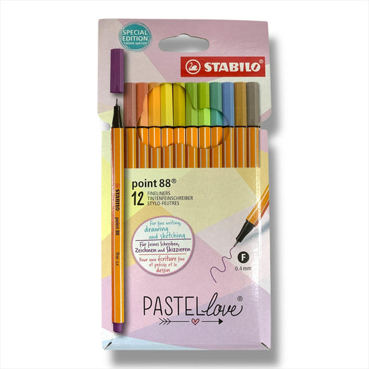 Stabilo Fineliner 12 Pastel Color Set || مجموعة اقلام رفيعة ستابيلو ١٢ لون باستيل
