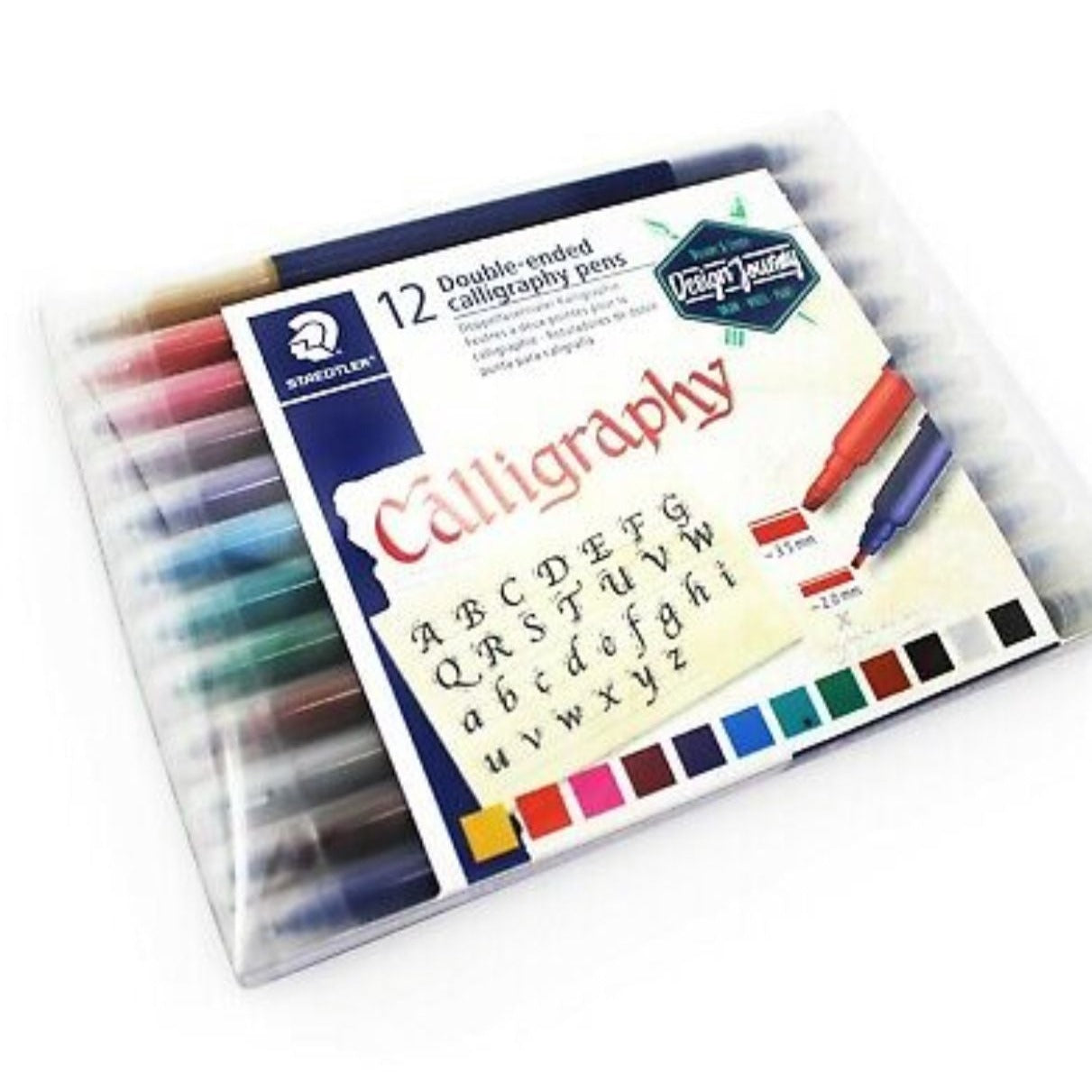 Staedtler 12 Double Ended Calligraphy Pens || أقلام تخطيط ثنائية الرأس عدد ١٢ ماركة ستيدلر⁩